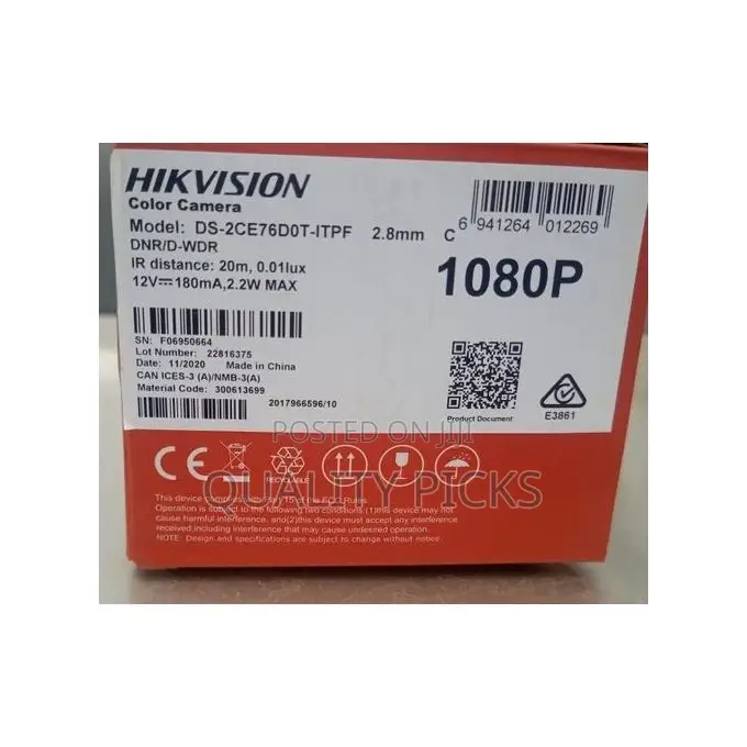 Hikvision CCTV Camera Hikvision Indoor Dome Color 1080P