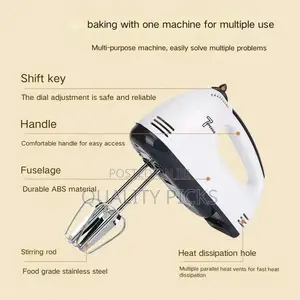 Electric Hand Mixer for Cake - White