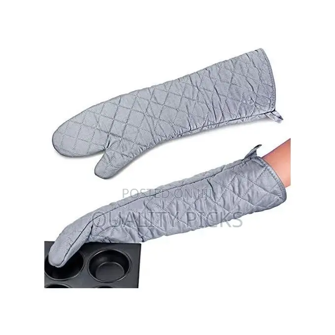 2pcs 23inch 59cm Long Cotton Oven Gloves Heat Resistant