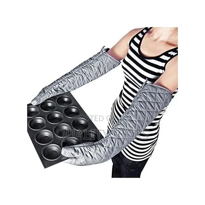 2pcs 23inch 59cm Long Cotton Oven Gloves Heat Resistant