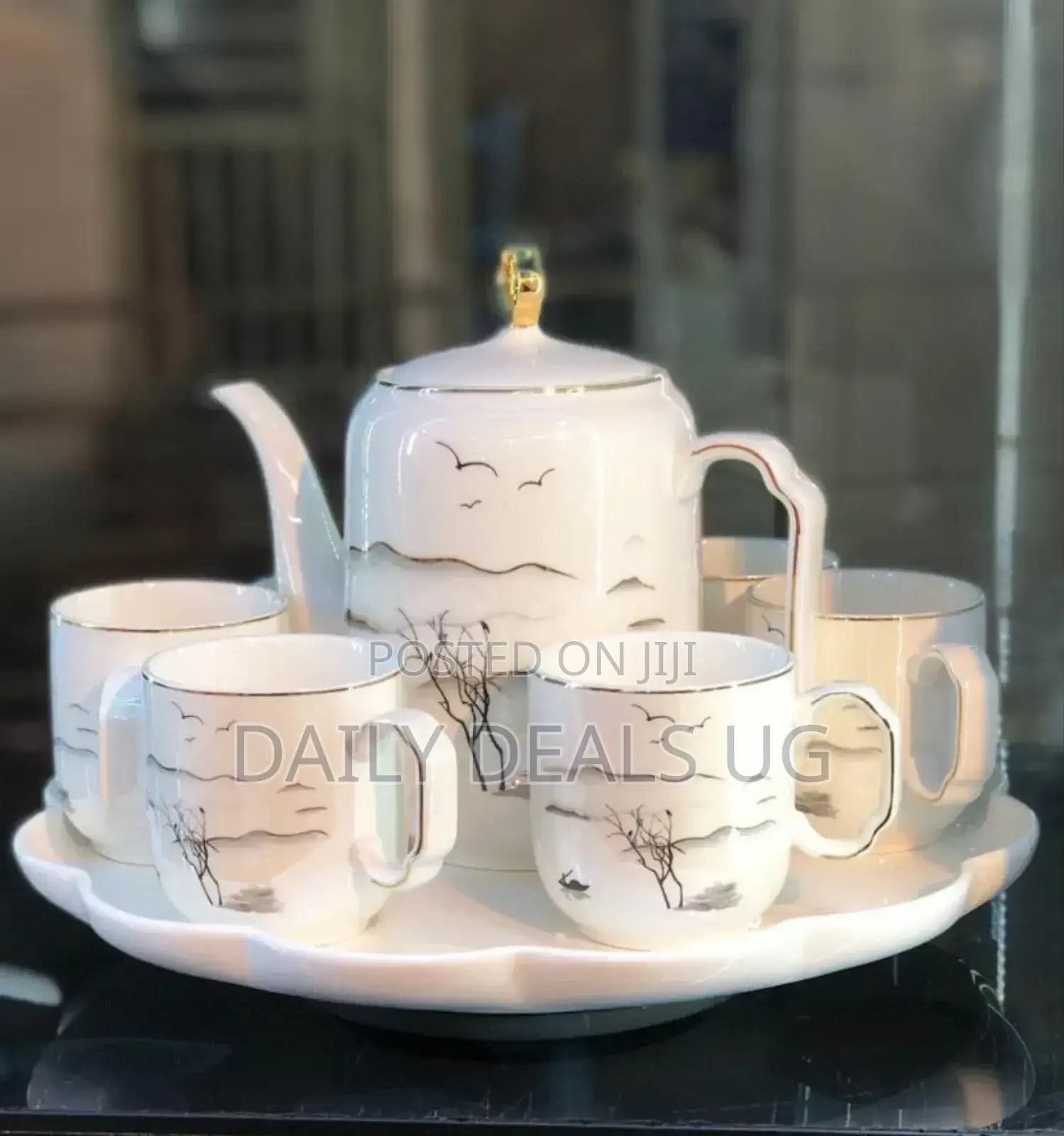 Glass Teapot Set With Tray