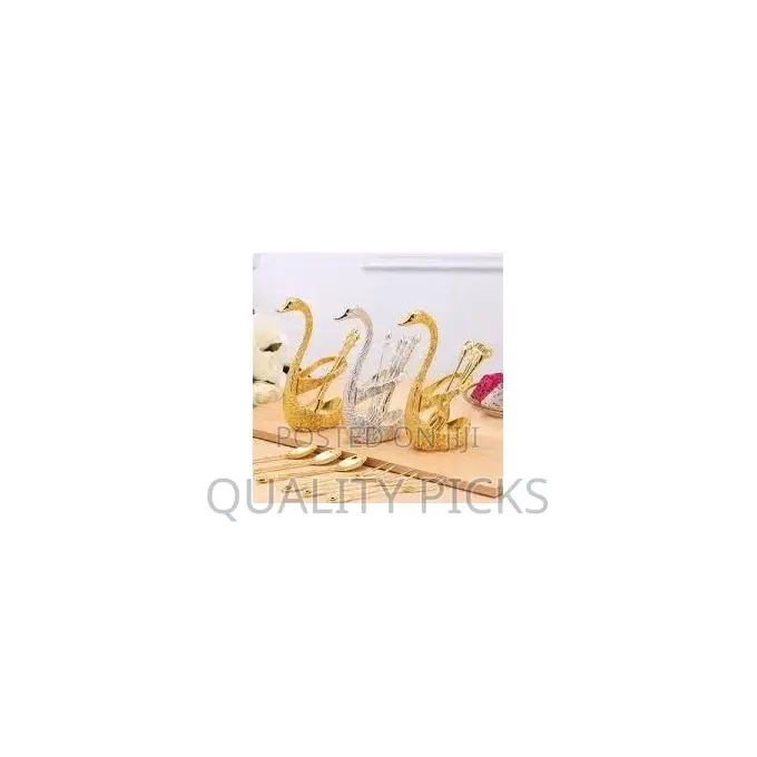 Swan Shape 6 Spoons and Forks Holder Stainless Steel