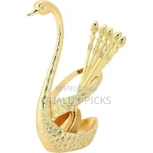 Swan Shape 6 Spoons and Forks Holder Stainless Steel
