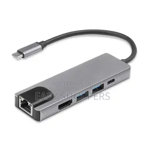 5 in 1 Type C Hub Hdmi, Ethernet, Use LAN Adapter
