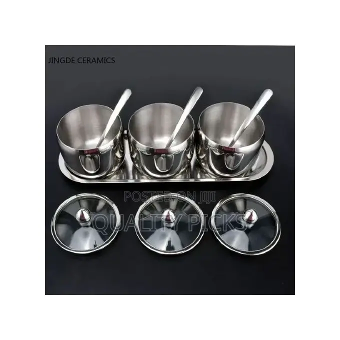 3 Pc Seasoning Containers Spice Jar Rack Condiment Salt