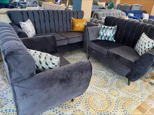Dark Grey Sofa Made of High Quality Wood and Fabric.