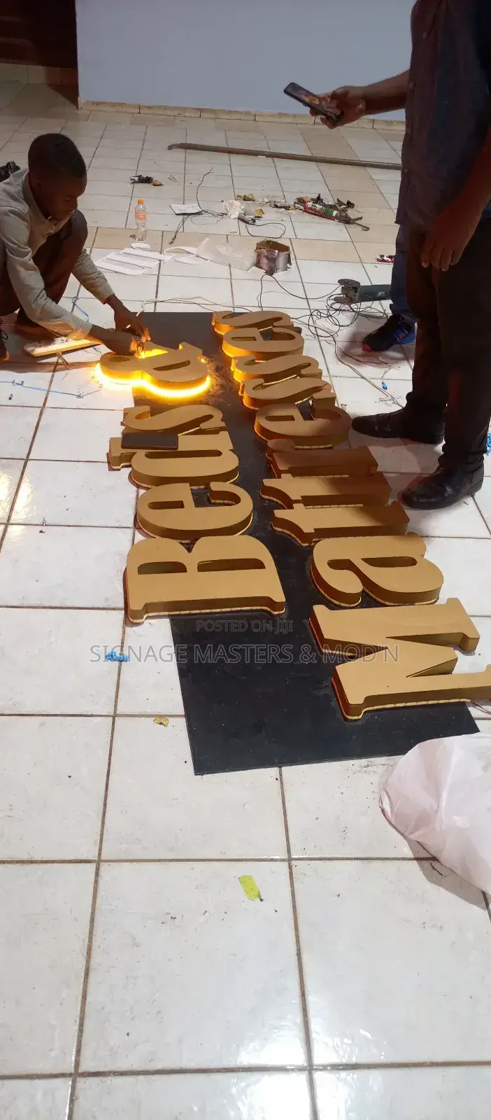 Gold Back Lit Alucobond Letters