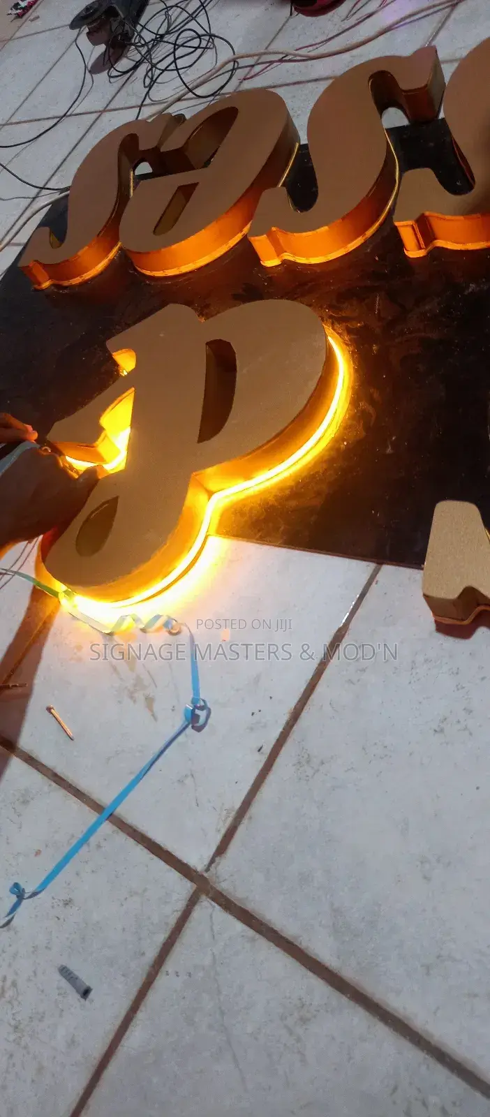 Gold Back Lit Alucobond Letters