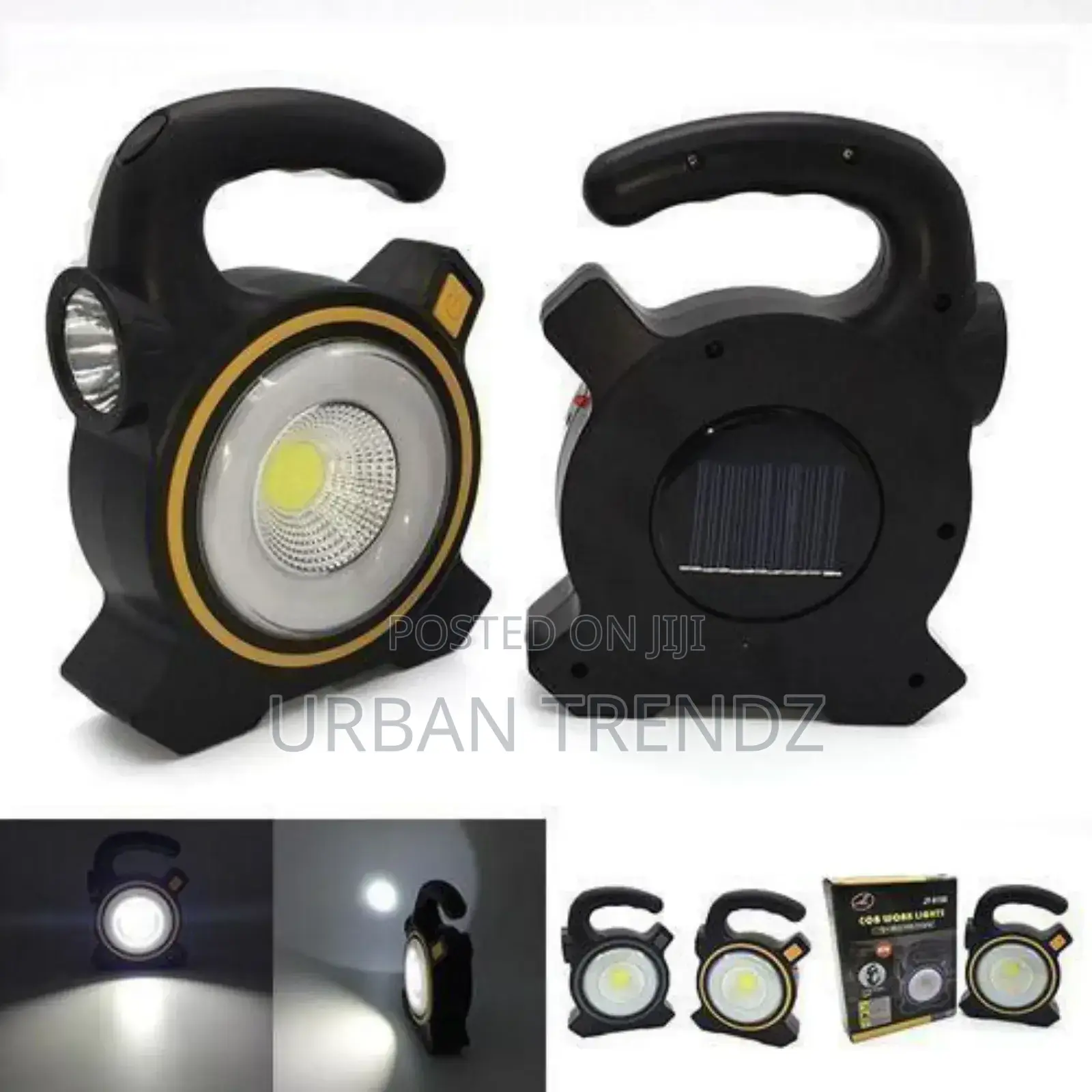 Solar Rechargeable LED Flood Light - Black