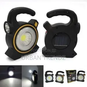 Solar Rechargeable LED Flood Light - Black