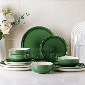 18pc Ceramic Crockery Dinnerware Sets Plates Side Plates
