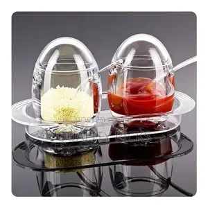 2 PCS Acrylic Seasoning Box Clear Seasoning Rack Spice Jars
