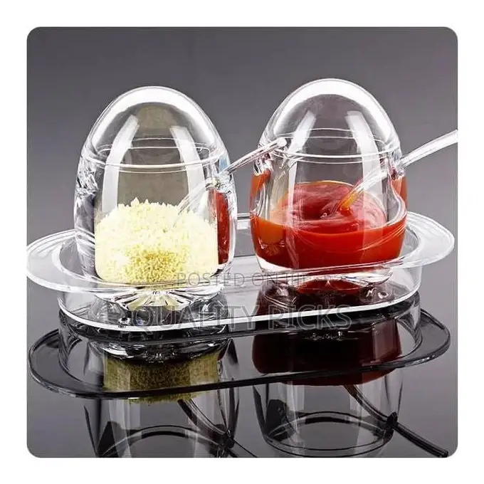 2 PCS Acrylic Seasoning Box Clear Seasoning Rack Spice Jars