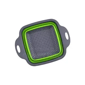 Square Silicone Plastic Folding Rice Strainer for Kitchen