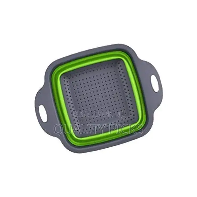 Square Silicone Plastic Folding Rice Strainer for Kitchen