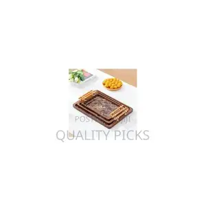3 Piece Decorative Serving Coffee Tea Bamboo Serving Tray