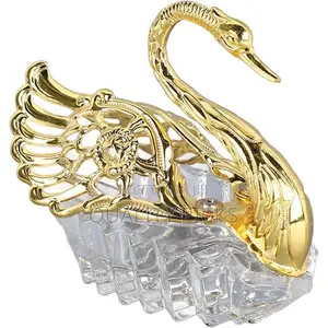 Swan Sugar Storage Jar Condiment Pot Seasoning Cup Golden