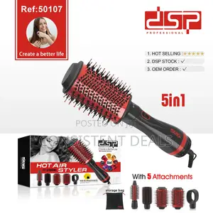 DSP Hot Hair Straightener Brush 5in1 Styler