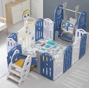 HAPPY PLAY Playroom 3-in-1 Fence |Slide |Swing Fun Playpen