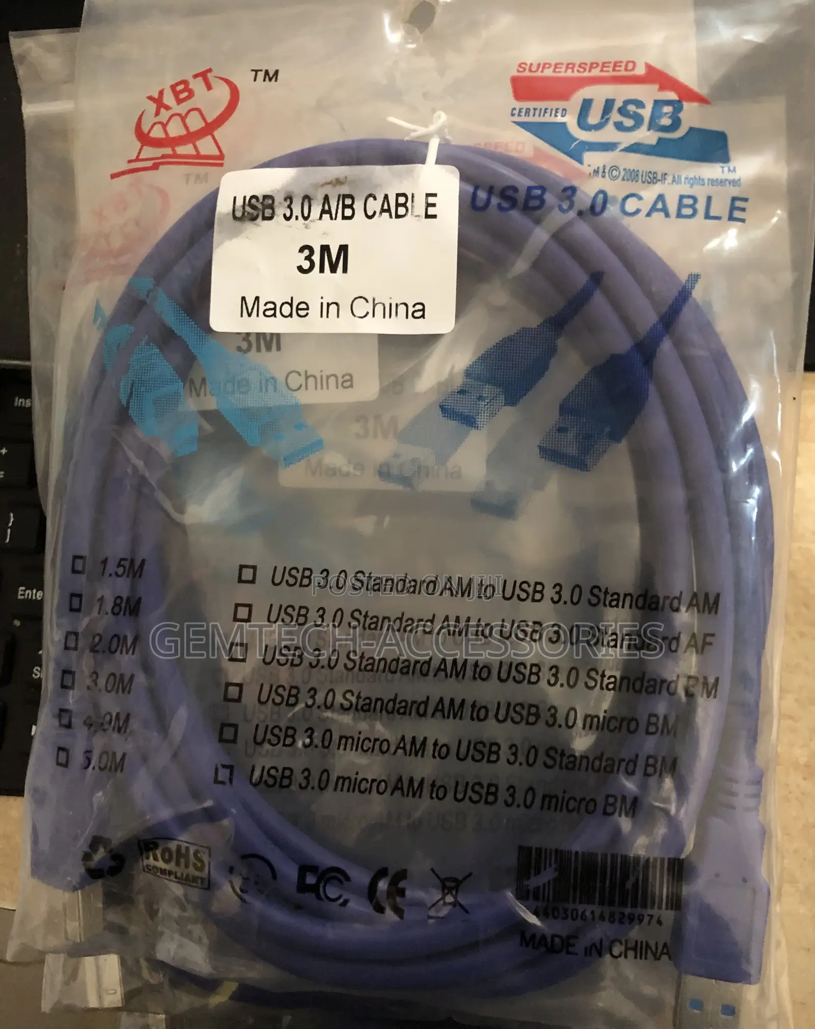 3.0 Usb Printer Cable 3m( Male to Male