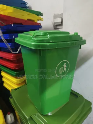 Outdoor 50 Liter Trash Waste Bin Green