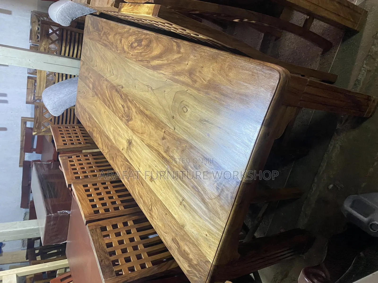 Solid Mugavu 8 Seater Dining Set/ Walnut Dinner Set