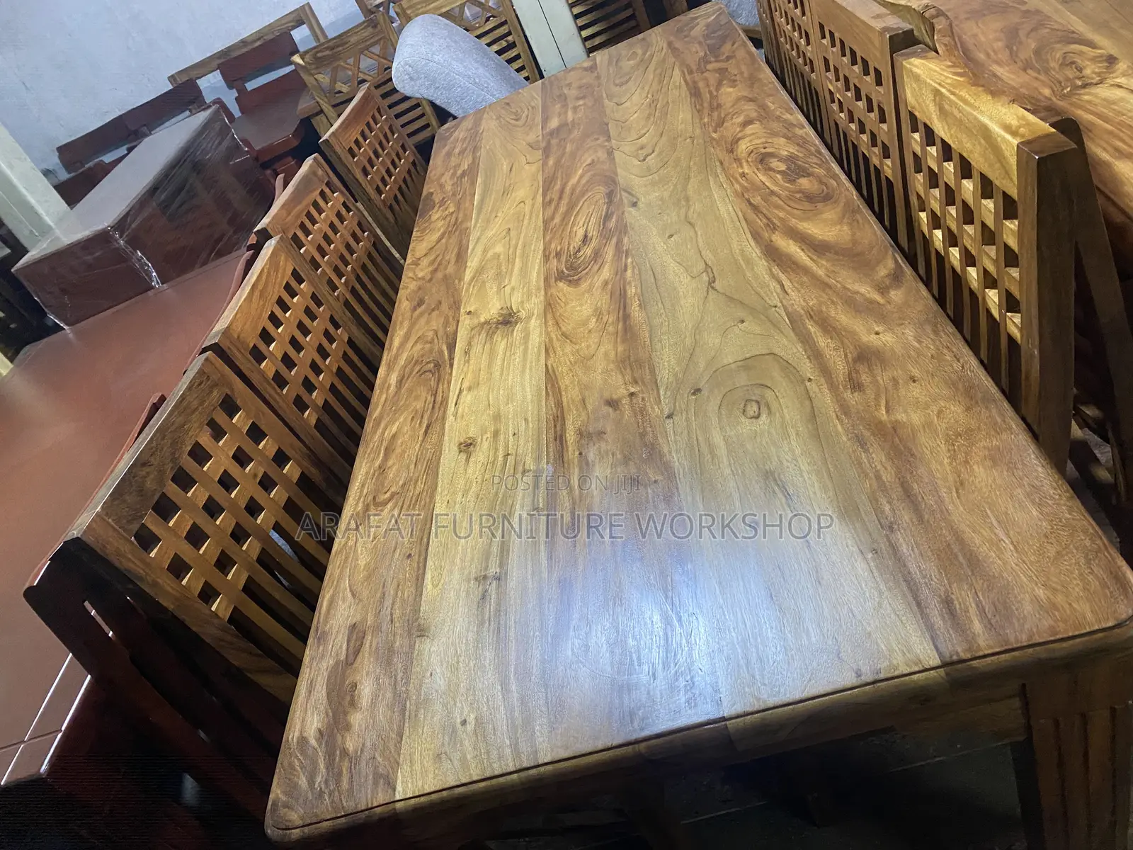 Solid Mugavu 8 Seater Dining Set/ Walnut Dinner Set