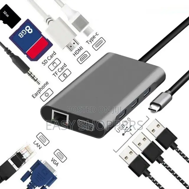 Type C Adapter 10 in 1 USB Hub