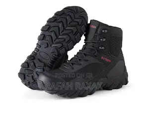 Men’S Black Outdoor Combat Hiking Desert Boots