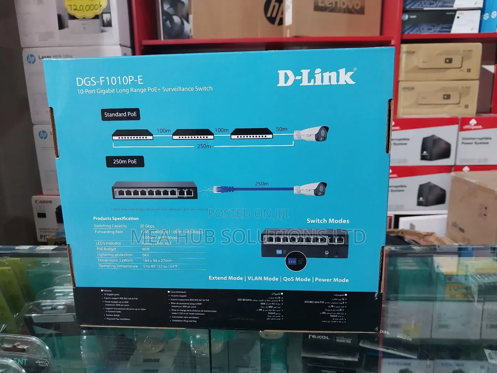 Dlink 10 Port Gigabit Long Range Poe +Surveillance Switch