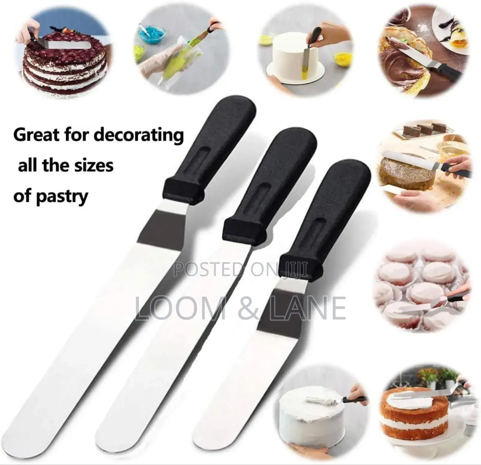 3pcs Stainless Steel Icing Spatula