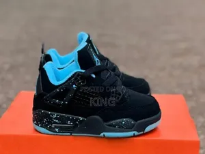Kids Sneakers. Kids Jordan 4 Retro Baby Blue Thunder