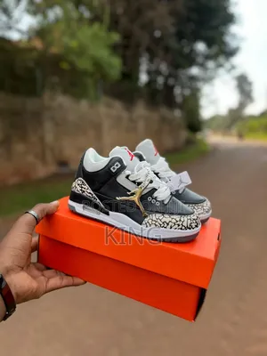 Kids Sneakers. Kids Air Jordan 3 Retro. Black Cement.