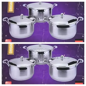 3 Pieces Stainless Steel Cookware Set