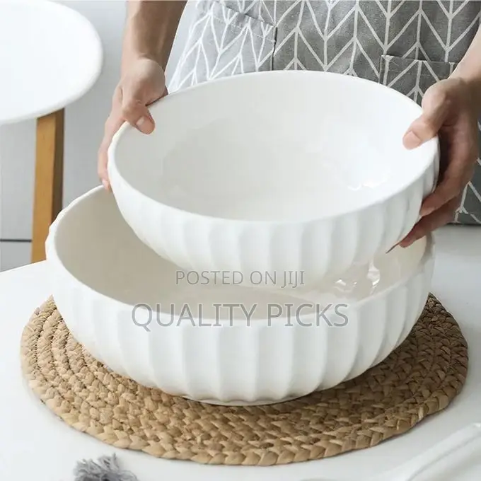 2 Piece of Ceramic Serving Dishes, Salad Serving Bowl