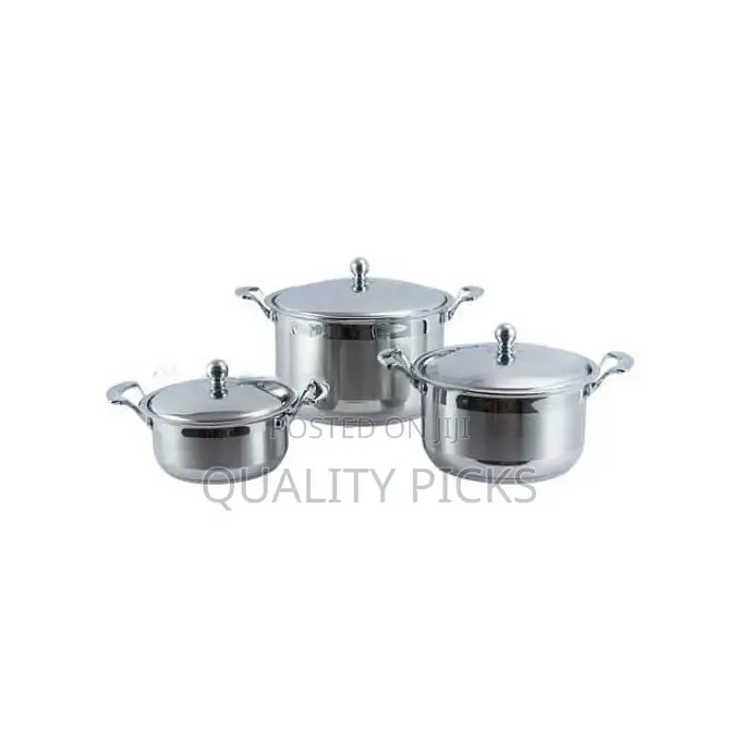 6 Piece of Stainless Steel Saucepans Cookware Soup