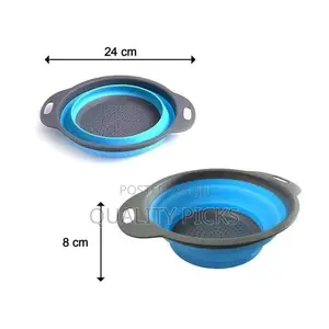 Round Silicone Plastic Folding Rice Strainer for Kitchen