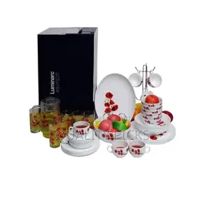 Luminarc 46 Pieces Floral Glass Opalware Dinner Set