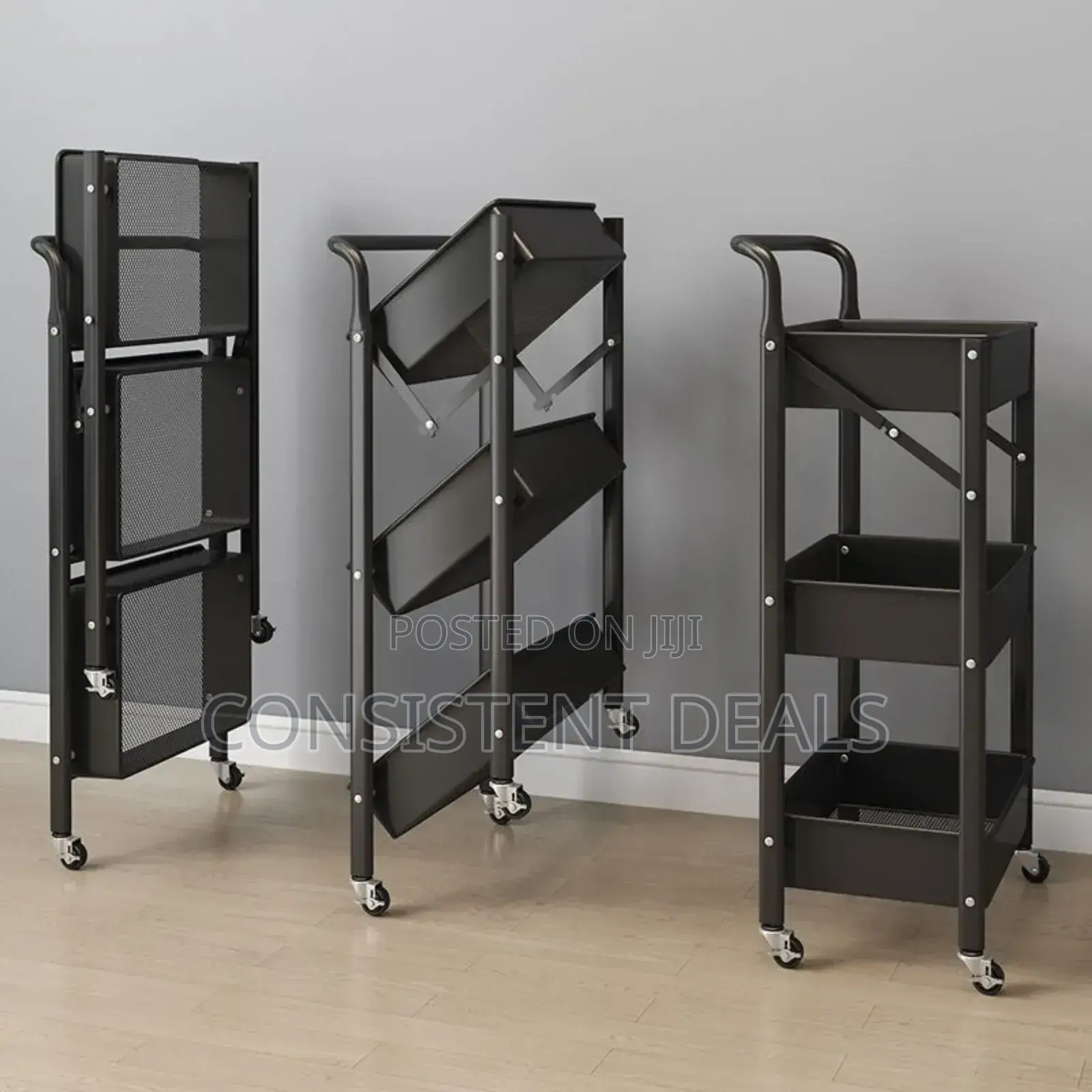 Multipurpose Mobile Foldable Kitchen Trolley