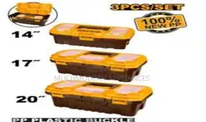 3 Plastic Tool Boxes Set