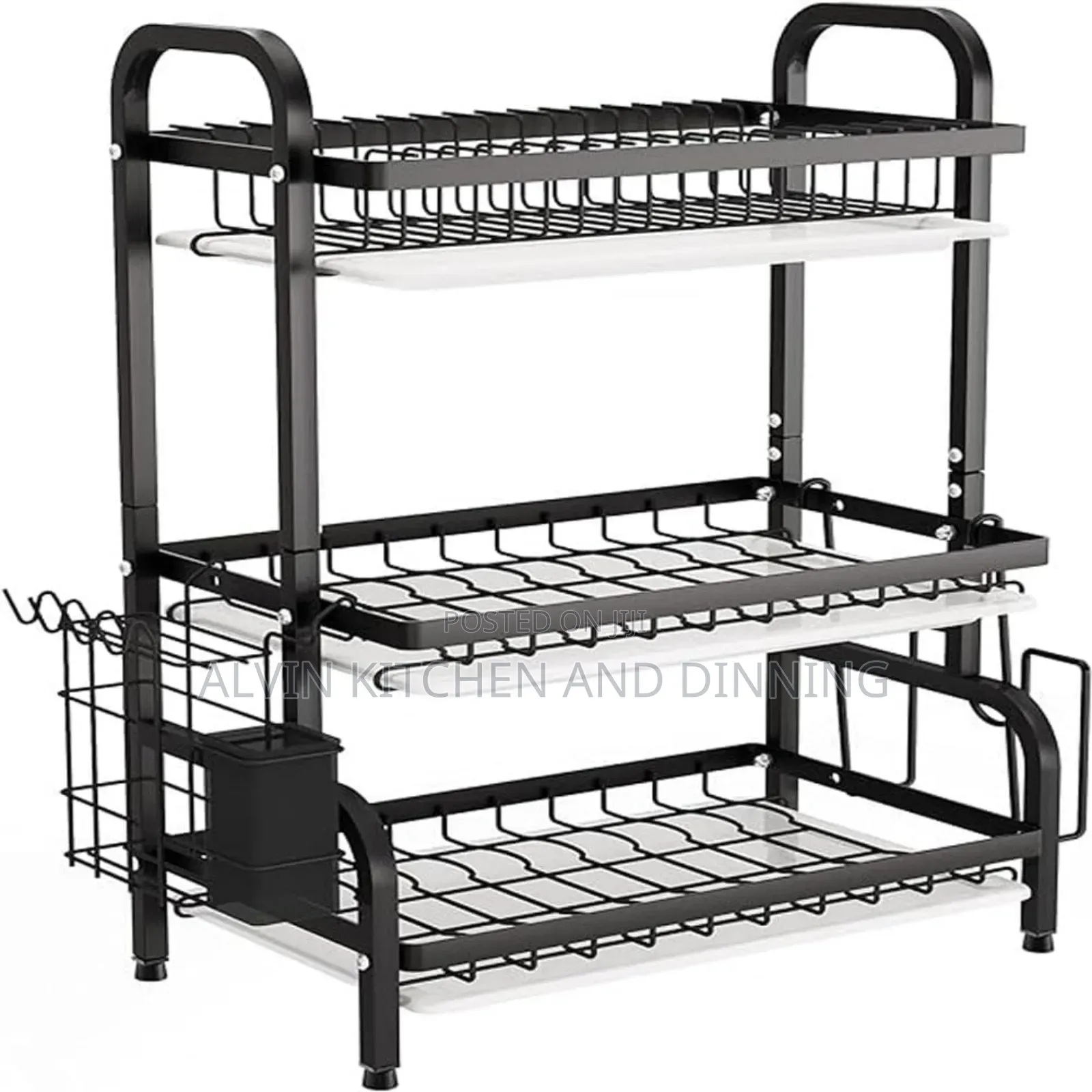 Dish Drainer 4 Tiers Black