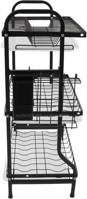 Dish Drainer 4 Tiers Black