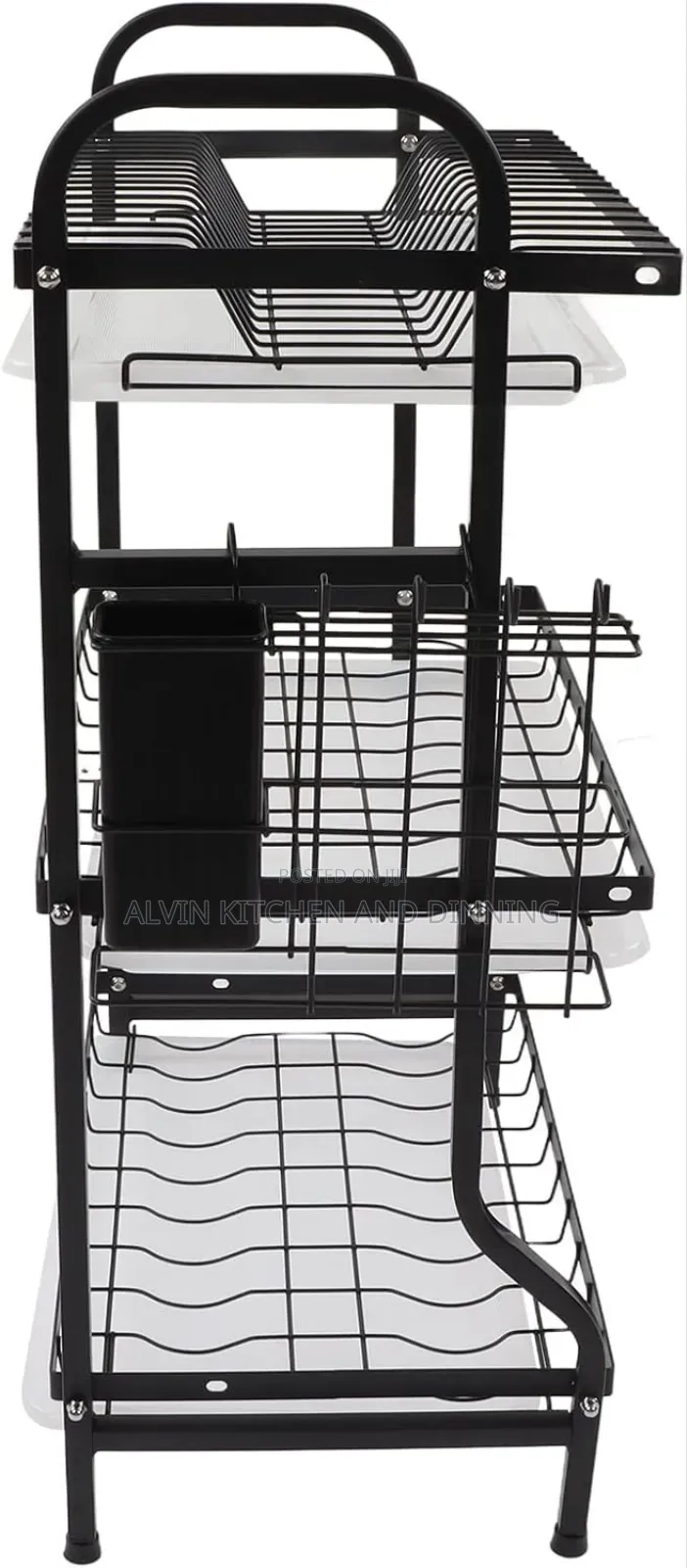 Dish Drainer 4 Tiers Black