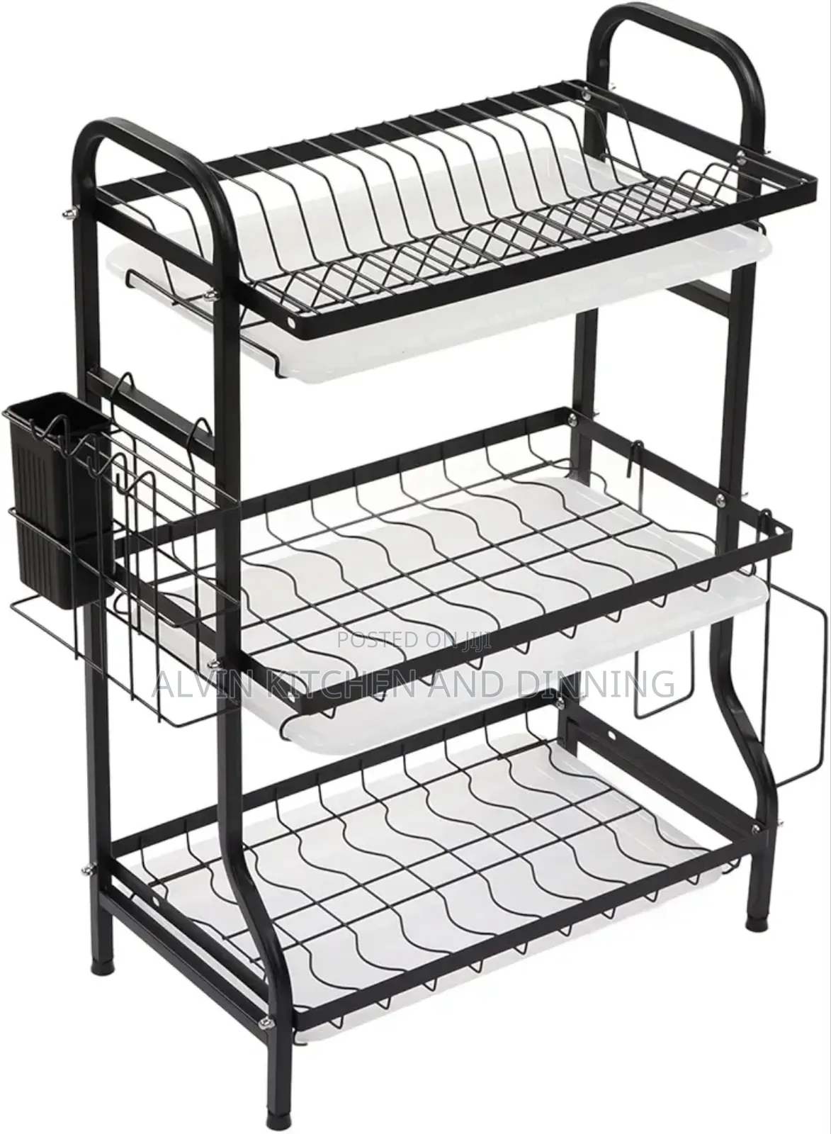 Dish Drainer 4 Tiers Black