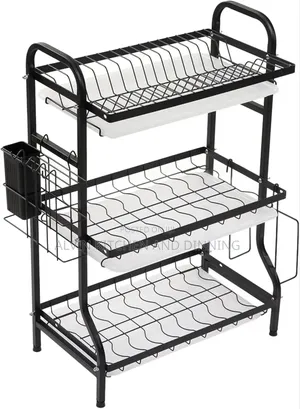 Dish Drainer 4 Tiers Black