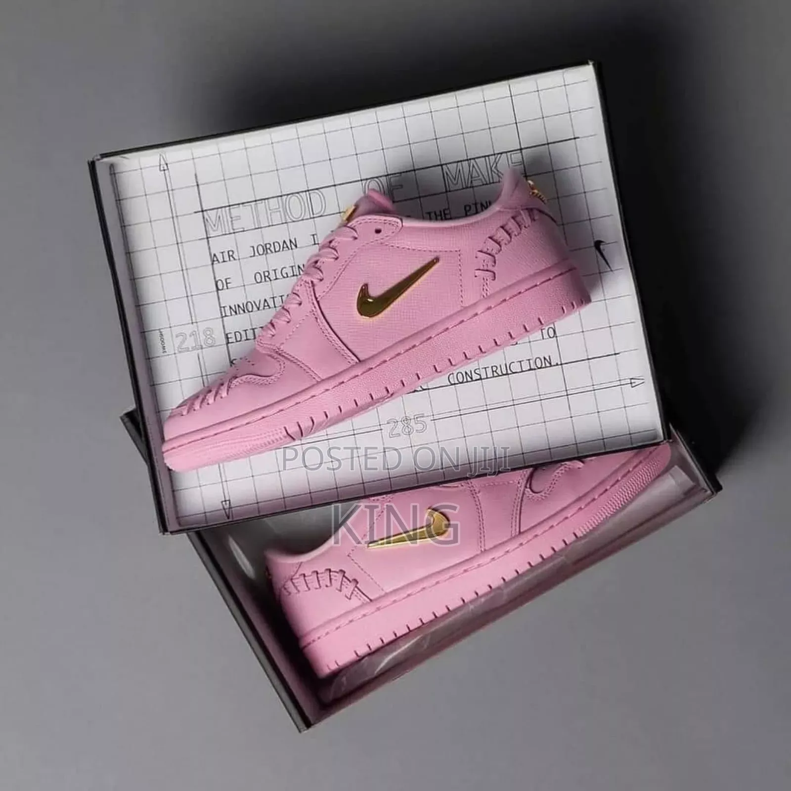 Eliteair Jordan 1 Low Method of Make" Perfect Pink Sneakers