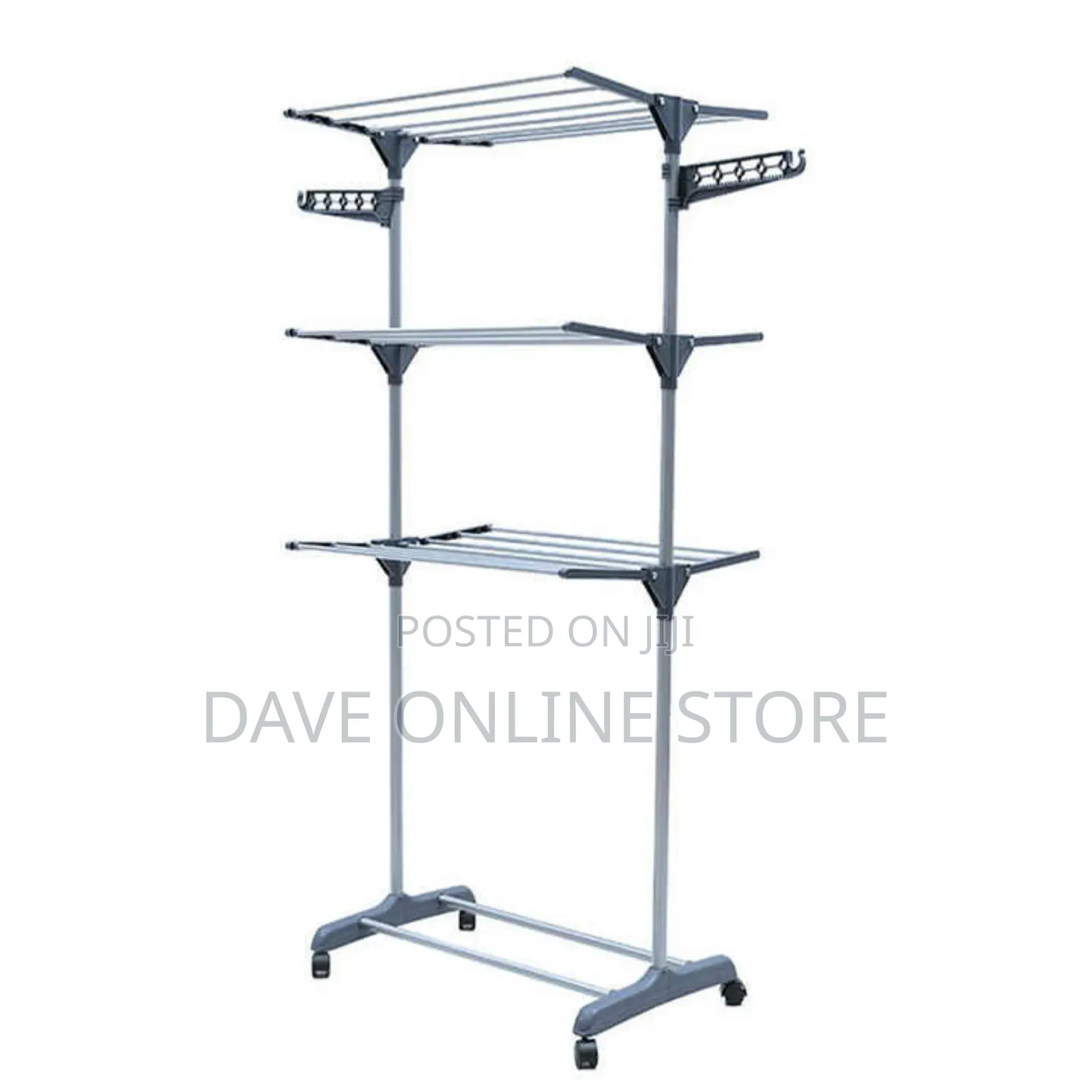 3 Tier Rolling Clothes Drying Rack Adjustable Laundry Rack