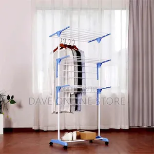 3 Tier Rolling Clothes Drying Rack Adjustable Laundry Rack