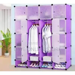 4X5 Plastic Wardrobe With Clothes Hanger Pole,