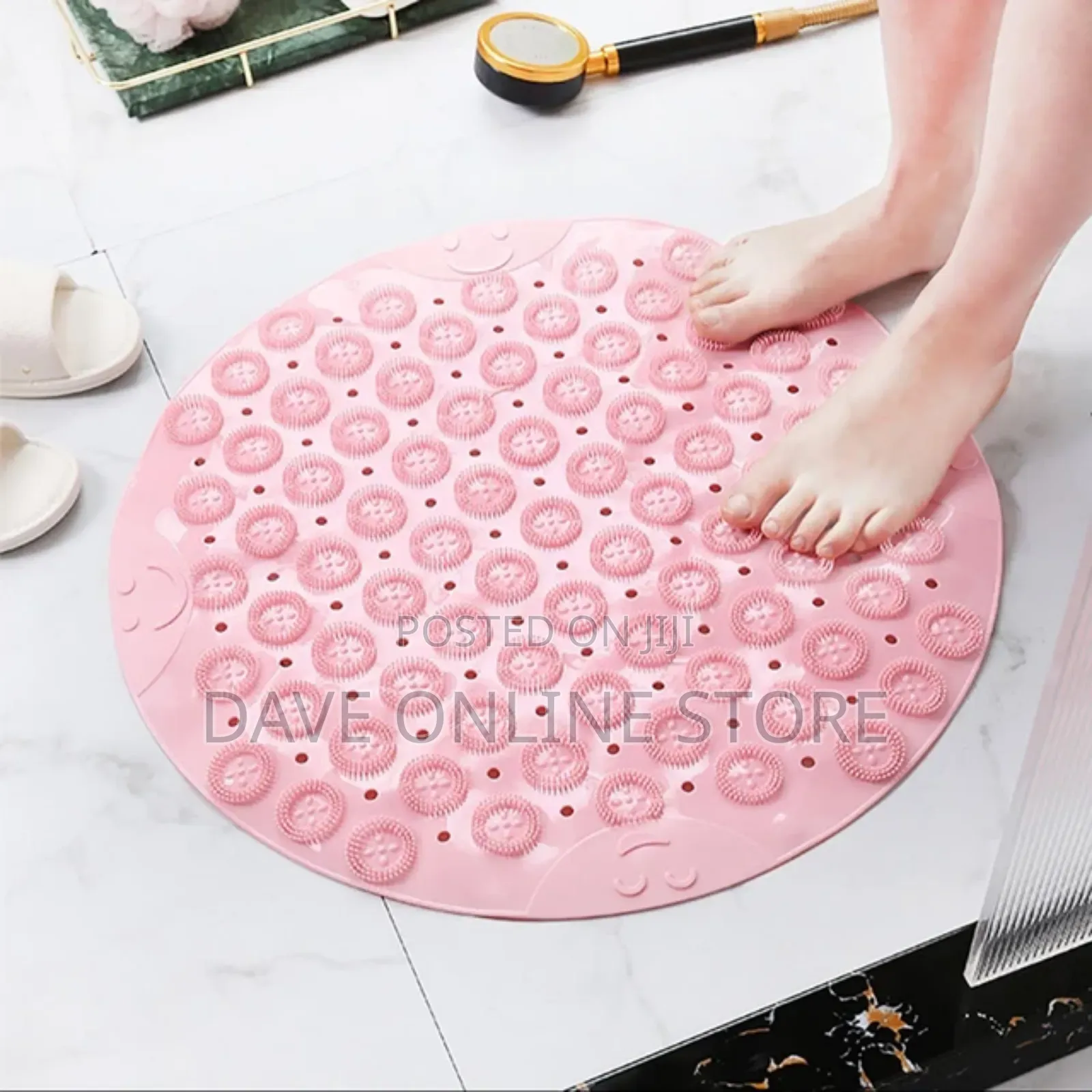 PVC Round Non-Slip Bathroom Mats, Shower Massage Mat